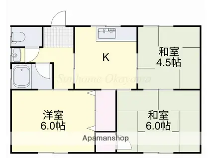 サンクスファミリー(3K/1階)の間取り写真