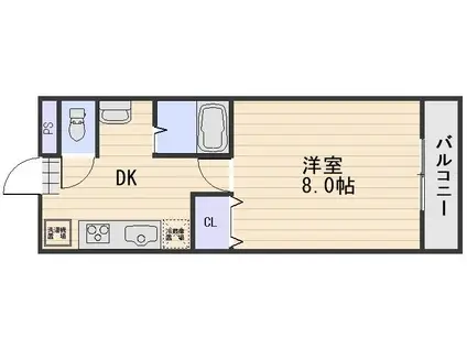 ピア大元駅前(1DK/1階)の間取り写真