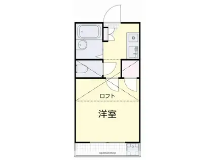 ラポール青江(1K/2階)の間取り写真