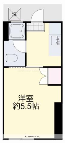マンション卓(1K/2階)の間取り写真