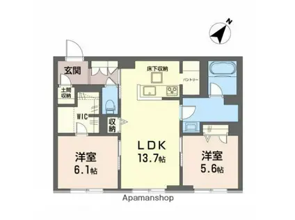 ビラ・メゾン(2LDK/1階)の間取り写真