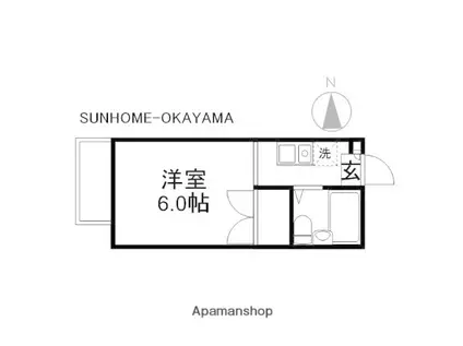 NATURE和氣(ワンルーム/2階)の間取り写真