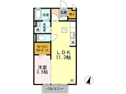 アネシス(1LDK/1階)の間取り写真