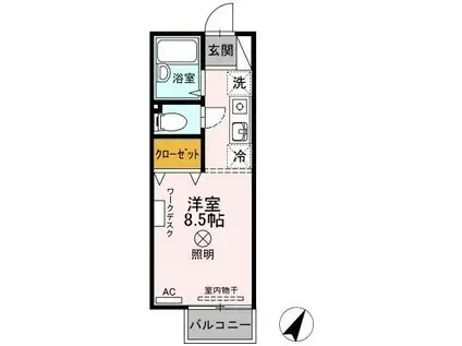 サンハイツASA(ワンルーム/1階)の間取り写真