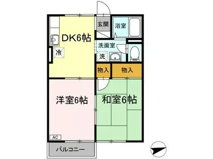 桜コーポ(2DK/2階)の間取り写真