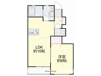 アルファ・今保(1LDK/1階)の間取り写真