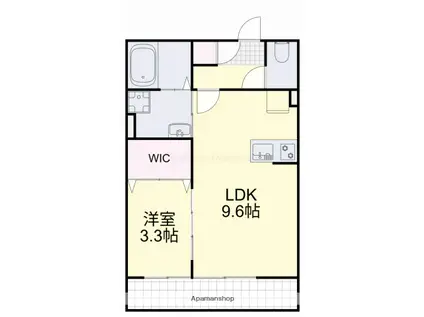 ノアールテラス清輝本町(1LDK/3階)の間取り写真