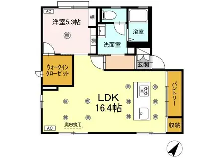 クレストパレスB(1LDK/1階)の間取り写真