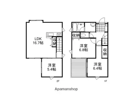 赤穂線 西川原駅 徒歩9分 2階建 築14年(3LDK)の間取り写真