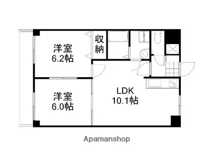 ホワイトストーン白石(2LDK/2階)の間取り写真