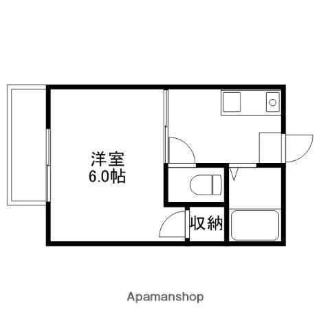 コーポハピネス(1K/1階)の間取り写真