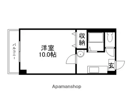 アジュール下中野(1K/3階)の間取り写真
