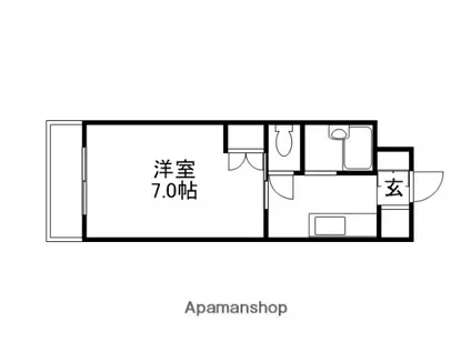 第一パークサイドビル(1K/1階)の間取り写真