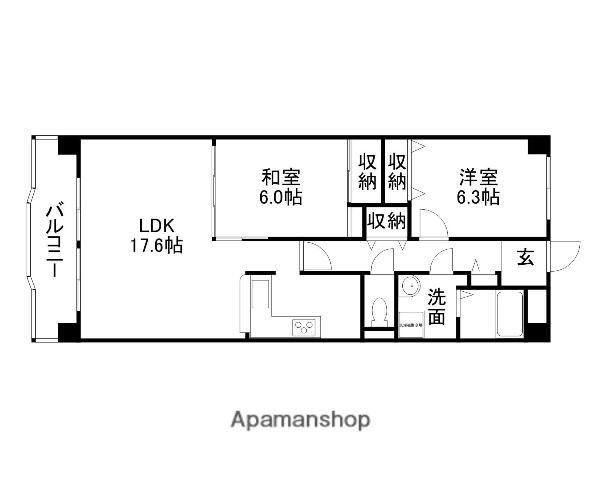 サントノーレ岡山東(2LDK/3階)の間取り写真