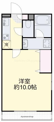 ピアルアーナ東古松(1K/1階)の間取り写真