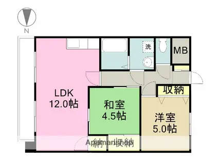 サンシャイン上道(2LDK/2階)の間取り写真