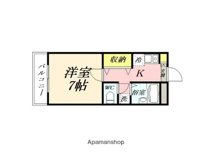 シャンティ吉備A(1K/2階)の間取り写真