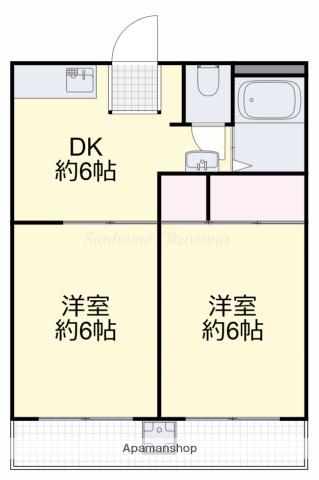 コーポラス田中 B棟(2DK/2階)の間取り写真