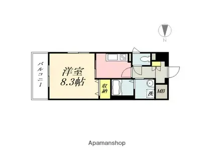 エスペランサ奥田(1K/4階)の間取り写真