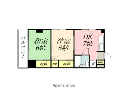 渡辺ビル(2DK/4階)の間取り写真