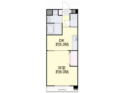 COCO学南町(1DK/2階)の間取り写真