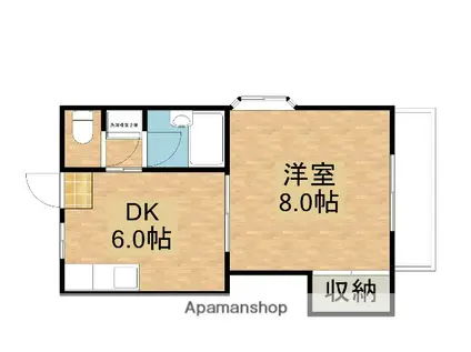 グリンベルⅣ(1DK/2階)の間取り写真