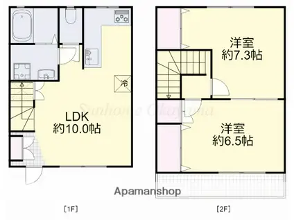 十日市メゾネット(2LDK)の間取り写真