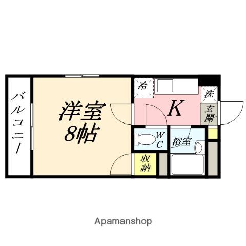 サンフラワー(1K/2階)の間取り写真