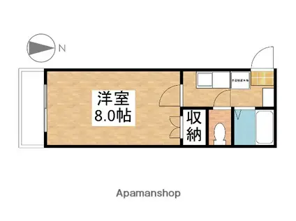 アルフィーネ十日市D棟(1K/4階)の間取り写真