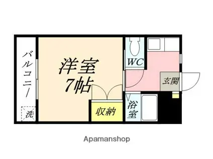 リトルハイム長岡61(1K/2階)の間取り写真