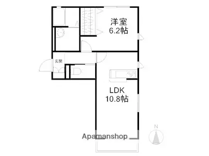 プロスペール(1LDK/2階)の間取り写真