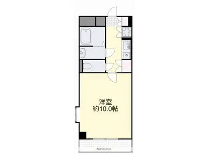 シティーガーデンオオヤマ(1K/6階)の間取り写真