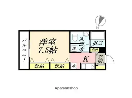 さにぃてらす06(1K/2階)の間取り写真