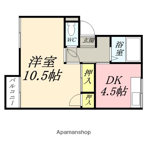 プレジール藤崎(1DK/1階)の間取り写真