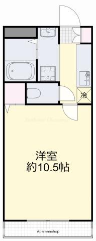 サンガーデン青江Ⅱ(1K/2階)の間取り写真