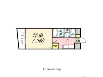 アミスター大供(1K/2階)の間取り写真