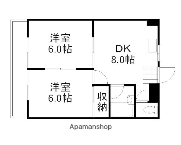 メゾンフルールⅠ(2DK/3階)の間取り写真