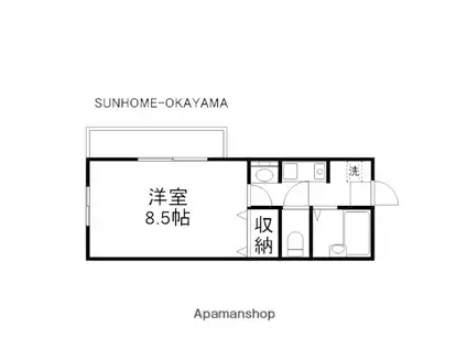 フォレスト大元(1K/3階)の間取り写真