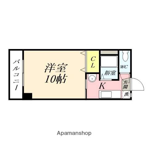 アジュール下中野(1K/4階)の間取り写真