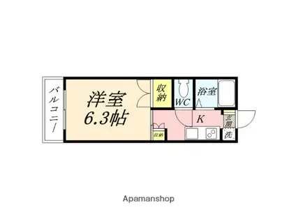 サクセス(1K/2階)の間取り写真