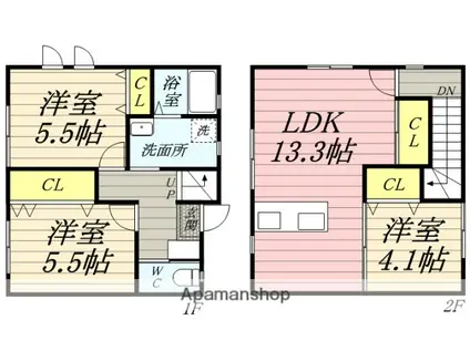アーバンライフ白石(3LDK/1階)の間取り写真