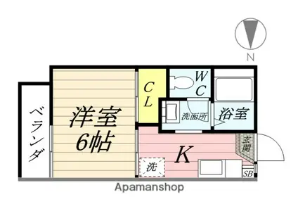 ハウスイソシマ(1K/1階)の間取り写真