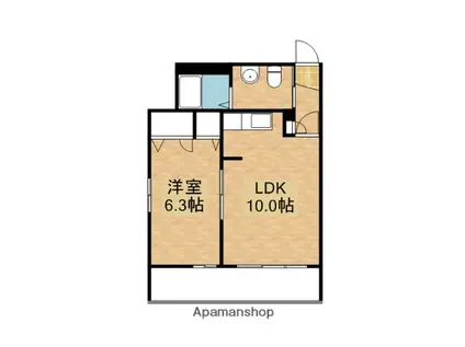 ラ・コリーヌ福泊(1LDK/1階)の間取り写真