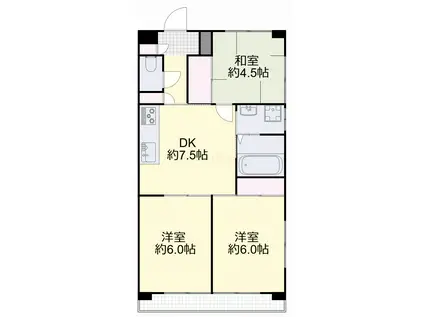 オルセーメゾン山川 C(3DK/2階)の間取り写真