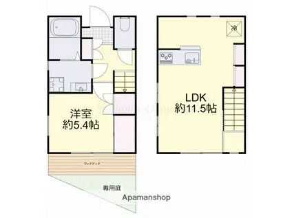 ぴあ下中野(1LDK)の間取り写真