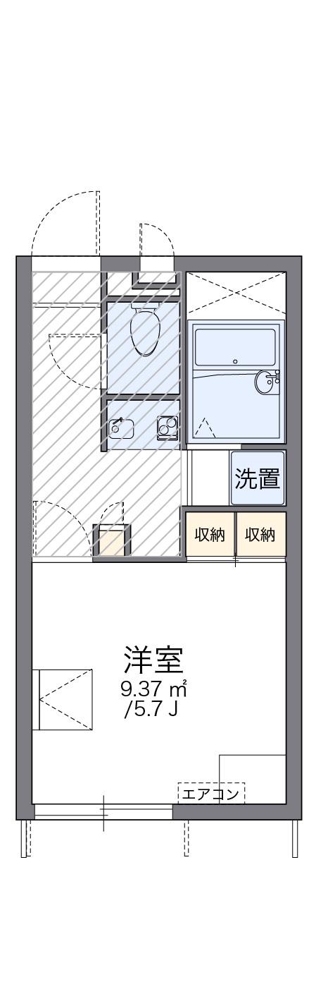 レオパレス西大寺南(1K/1階)の間取り写真