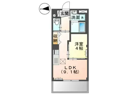 ブリエ ロッシュ U(1LDK/1階)の間取り写真