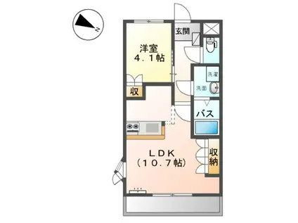 プラスペリティ(1LDK/2階)の間取り写真