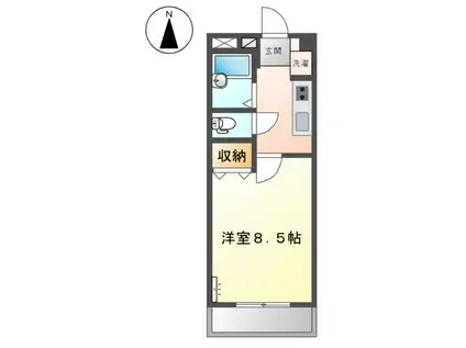 クラージュ(1K/1階)の間取り写真