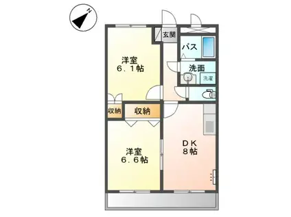 プロニティマイス(2LDK/2階)の間取り写真